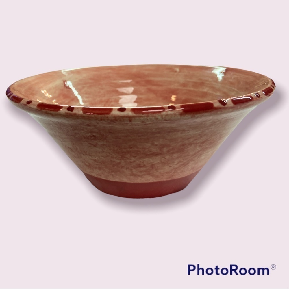 Glazed Ladybug Bowl Hand-painted Preowned